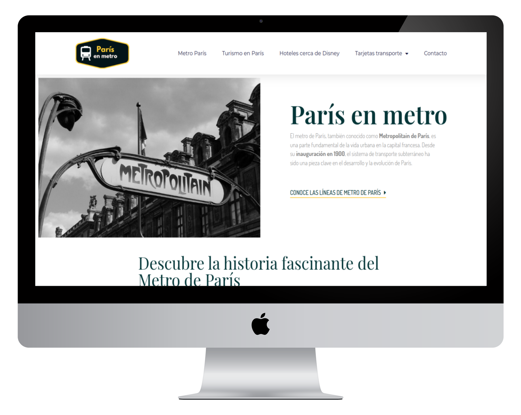 Diseño web para París en Metro